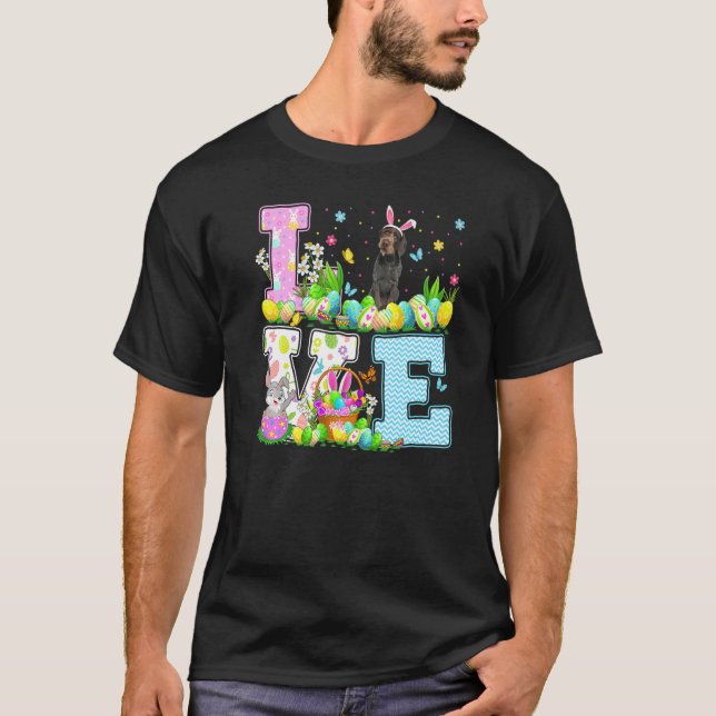 Påskägg Hunting Kärlek German Wirehsted Pointer T Shirt (Framsida)