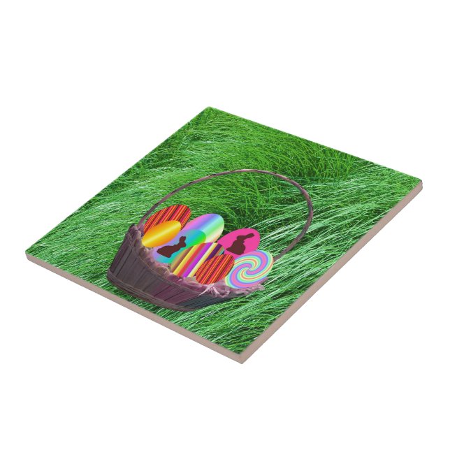 PÅSKÄGG i BASKET Kakelplatta (Sidan)