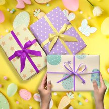 Påskägg i lila pastel färg, uppsättning 3