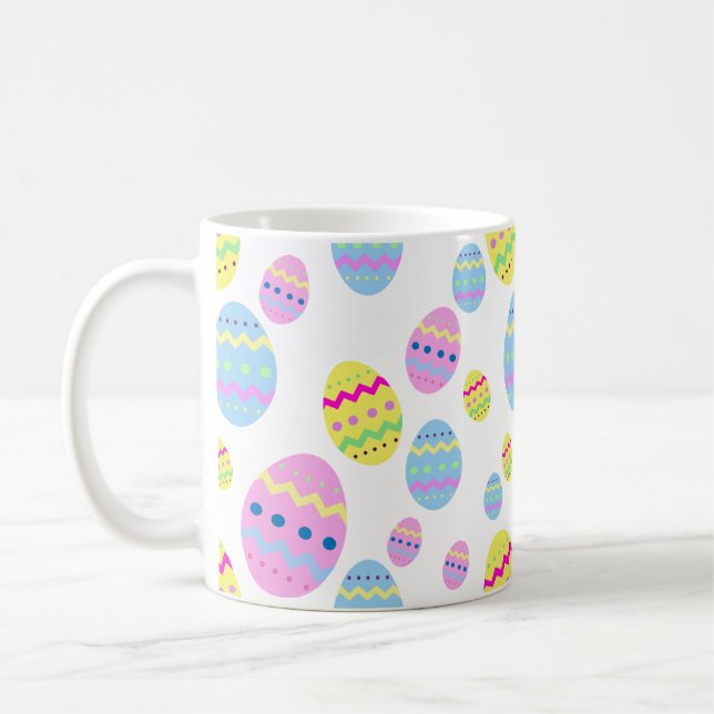 Påskägg i pastellfärger vår mönster kaffemugg (Vänster)