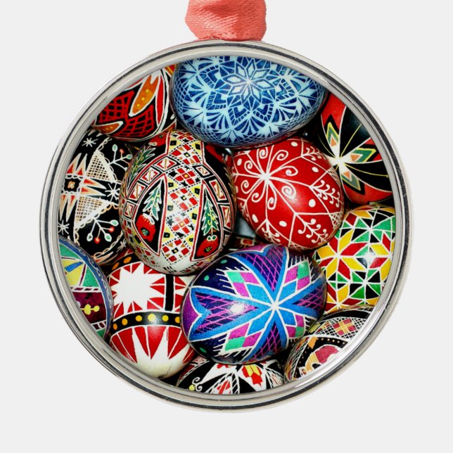Påskägg i Ukraina Julgransprydnad Metall (Framsidan)