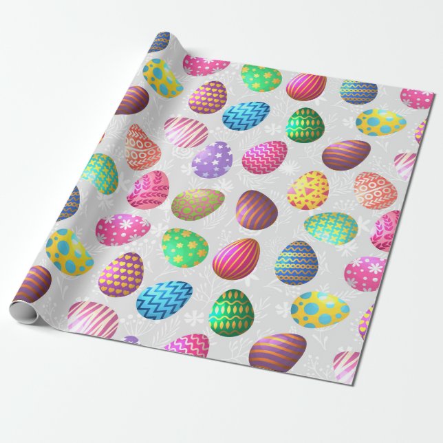Påskägg i vintagefärger presentpapper (Utrullad)