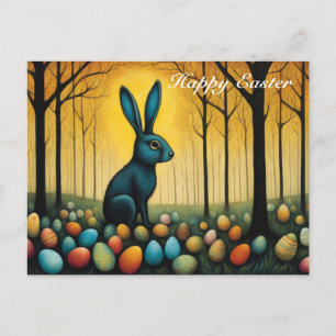Påskägg i Whimsique Forest Bunny Helg Vykort