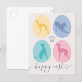 Påskägg Italienska Greyhound Hundar Elegant Pastel Helg Vykort