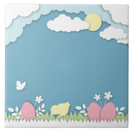 Påskägg jakt, vår helgdagar paperut naturen kakelplatta