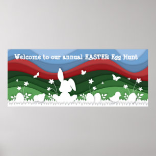 Påskägg-jaktskylt, söt banner poster