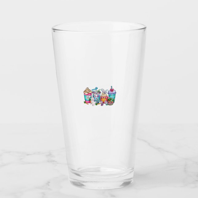 Påskägg Kaffe Kanin Koppar Latte Iced Cream Kvinna (Framsida)