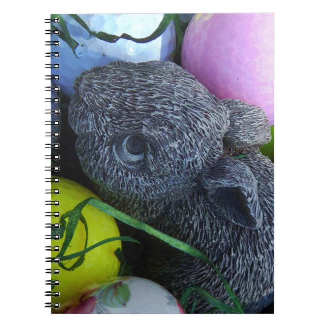 Påskägg, kanin Golf Bollar Anteckningsbok Med Spiral (Framsidan)