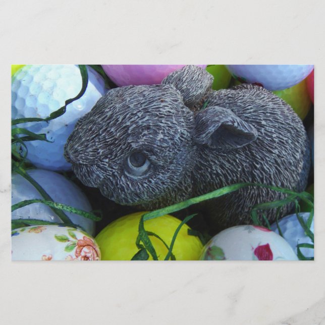 Påskägg, kanin Golf Bollar Brevpapper (Framsida)