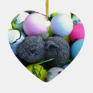 Påskägg, kanin Golf Bollar Julgransprydnad Keramik