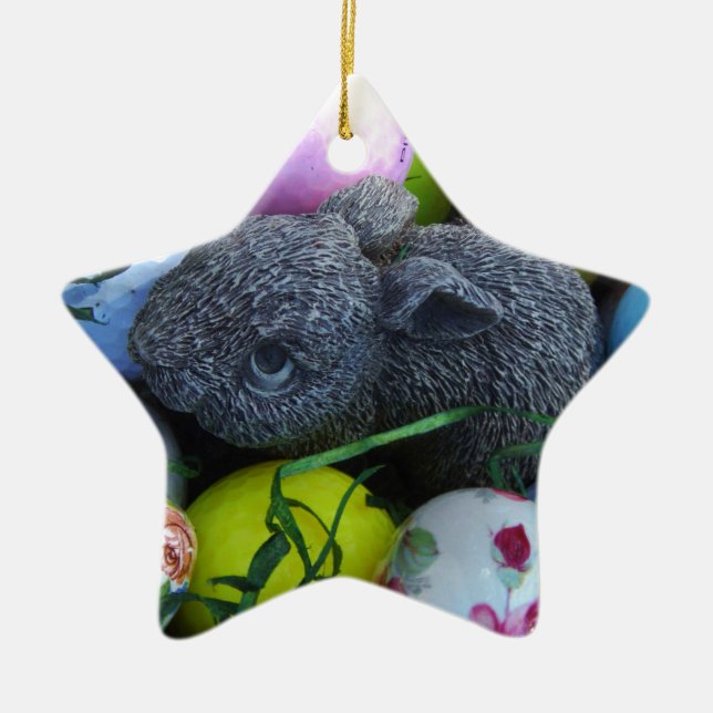 Påskägg, kanin Golf Bollar Julgransprydnad Keramik (Framsidan)