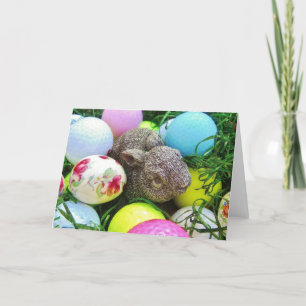 Påskägg, kanin, pastellfärgad Golf Bollar Helgkort