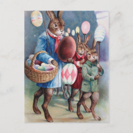 Påskägg Lanternor Bunny Parad Helg Vykort