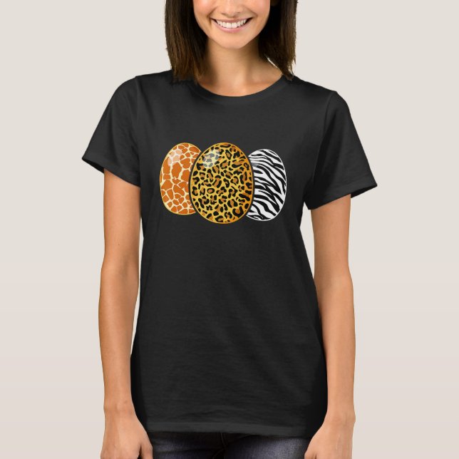 Påskägg Leopard Zebra Giraffe Print Costumes T Shirt (Framsida)