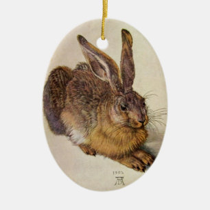 PÅSKÄGG med BLOMMAR (Young HARE) Julgransprydnad Keramik