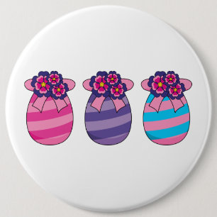 Påskägg med blommor och menyfliksområdet knapp