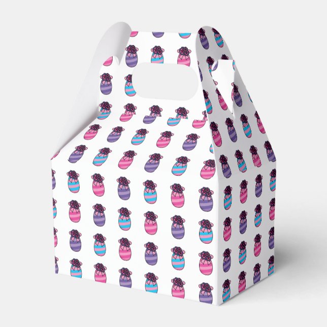 Påskägg med blommor och menyfliksområdet presentaskar (Framsidan Sidan)