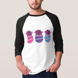 Påskägg med blommor och menyfliksområdet t shirt
