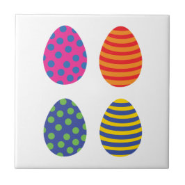 Påskägg med fyra Färgader Kakelplatta