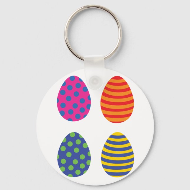 Påskägg med fyra Färgader Nyckelring (Framsida)