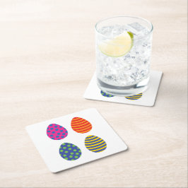 Påskägg med fyra Färgader Underlägg Papper Kvadrat