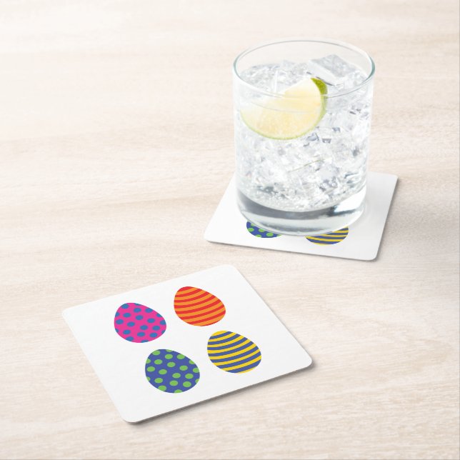 Påskägg med fyra Färgader Underlägg Papper Kvadrat (Insitu)