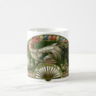 Påskägg med kycklingar, Vintage Art Nouveau Kaffemugg