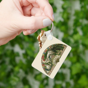 Påskägg med kycklingar, Vintage Art Nouveau Nyckelring