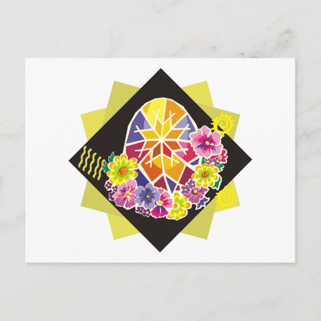 påskägg med ukransk målning (20) helg vykort (Framsida)