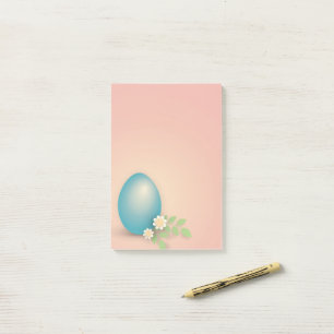 Påskägg mellan blommor och löv färgat post-it block