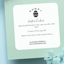 Påskägg Minimalistiskt Bageri Ingrediens Produkt Fyrkantigt Klistermärke