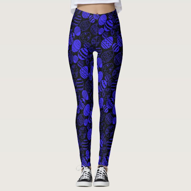 Påskägg Mönster 01.b Black BG Leggings (Framsida)