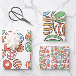 Påskägg Mönster Wrapping Papper - färgglad gåva