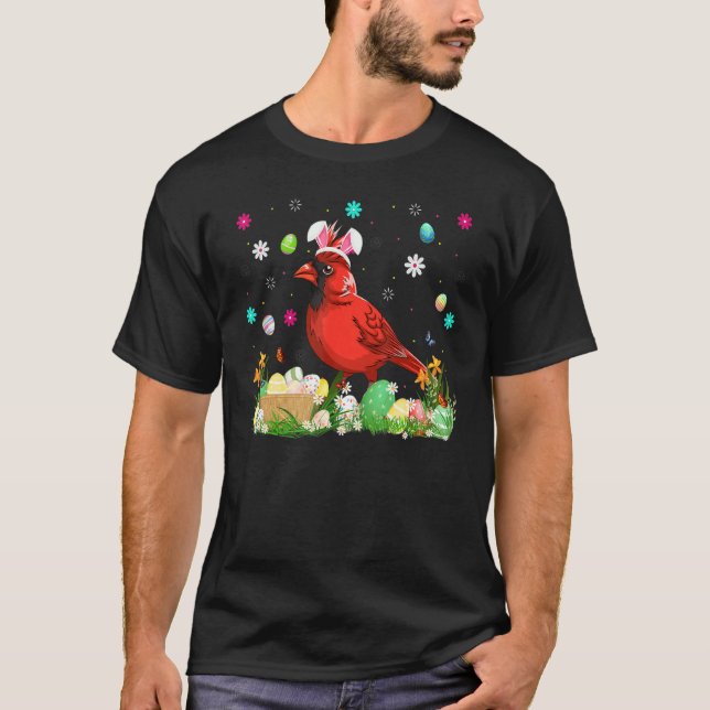 Påskägg Nordamerikansk kardinalfågel Påsk T Shirt (Framsida)