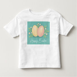 Påskägg och blommor av blå Rosa och Gult T Shirt