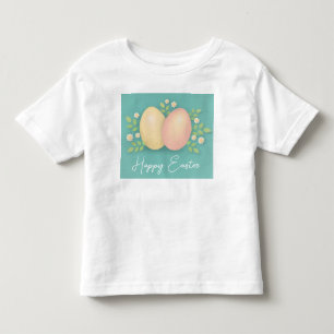 Påskägg och blommor av blå Rosa och Gult T Shirt