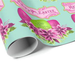 Påskägg och blommor Glad påsk Presentpapper