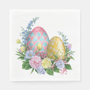 Påskägg och blommor pappersservett