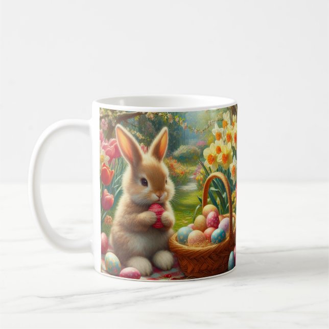 Påskägg och Bunny Helgdag Kaffemugg (Vänster)