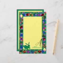 Påskägg och Bunny Monogram Brevpapper