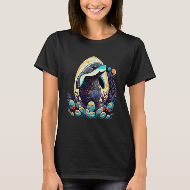 Påskägg och Orca Cute Illustration-för barn och T Shirt (Framsida)