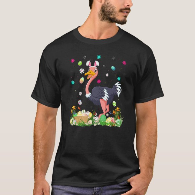 Påskägg Ostrich Bird Påsk Söndag T Shirt (Framsida)