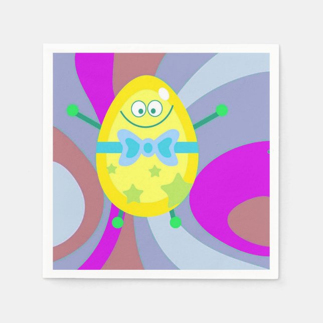 Påskägg på en Pappersservett (Framsidan)