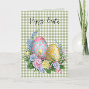 Påskägg på Gingham Kort