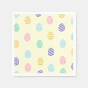 Påskägg på Pastel Gult Napkins Pappersservett
