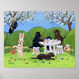 Påskägg Painting Labradors Artwork Poster