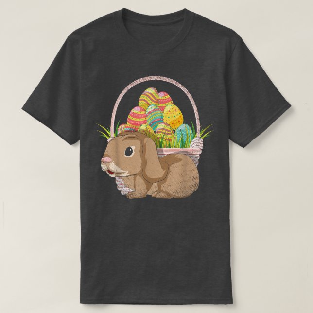 Påskägg Påsk Basket Påsk, Helgdag Rabbit Ha T Shirt (Design framsida)