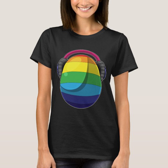 Påskägg Påsk Rainbow Music T Shirt (Framsida)