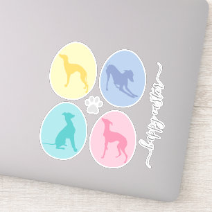 Påskägg Pastel Italy Greyhound Hund älskare Set Klistermärken