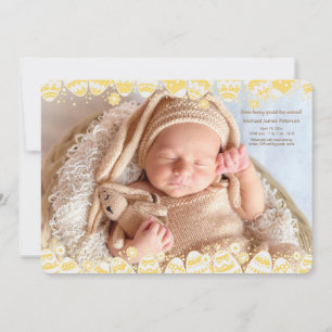 Påskägg Photo Ram Birth Notice Inbjudningar